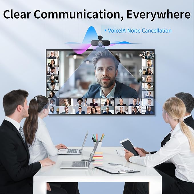 EMEET NOVA 4K Webcam for PC - Ultra 4K HD, PDAF Autofocus, Dual Omnidirectional Mics, 73° FOV, Auto Light Correction, USB-A, Privacy Cover, Ideal for High-End Business Meetings&Live Streaming