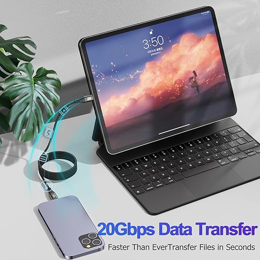 USB C Monitor Display Cable 4K@144Hz Video, 3FT 2-Pack, USB C 20Gbps Data and Power 100W PD Fast Charging Cord, USB 3.2 Cable for Car Carplay,Docking Station, Portable Monitor, VR, Phone, Laptop,SSD