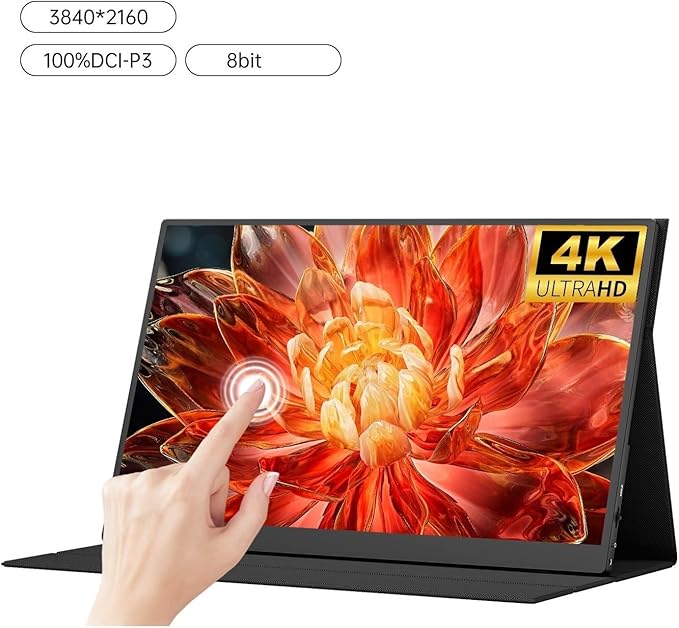 Portable Laptop Monitor 4K HD 17.3-inch IPS 500nit Brightness External Screen for Mobile Phones, Laptops, Game Consoles Gaming Display