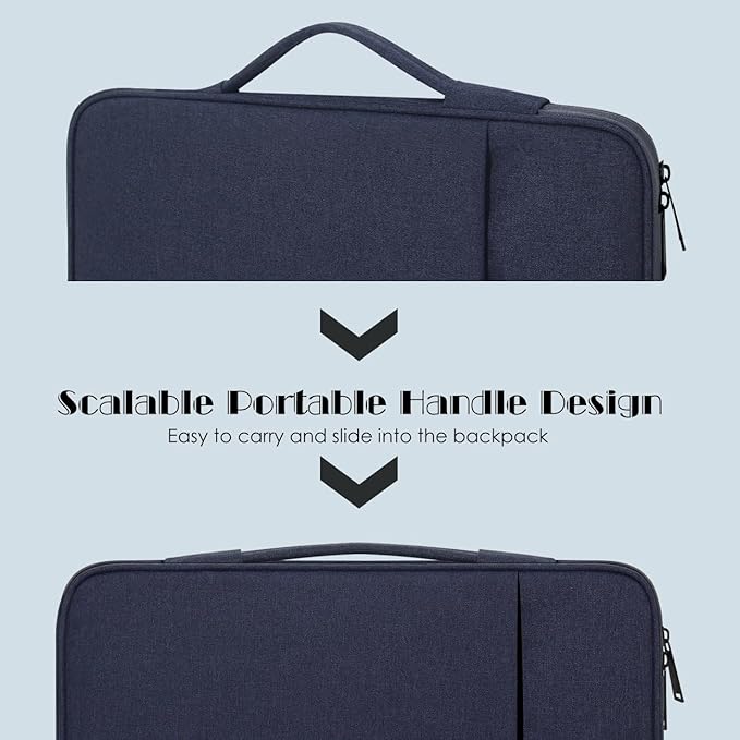 ProElife 13-Inch Tablet Sleeve Case for 2026-2024 iPad Air 13 inch M4 M3 M2, iPad Pro 12.9-13 inch M5 M4 M3 M2, 12.4-in Galaxy S10+/S9+ Accessory Traveling Carrying Bag Cover with Handle (Navy Blue)