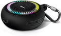 SOWO Shower Speaker Bluetooth Waterproof | Small Portable Wireless Bluetooth Speaker with Clip | Powerful Bass and Louder Volume | Colorful Lights and Lightweight | for Bathroom,Travel,Beach | Black