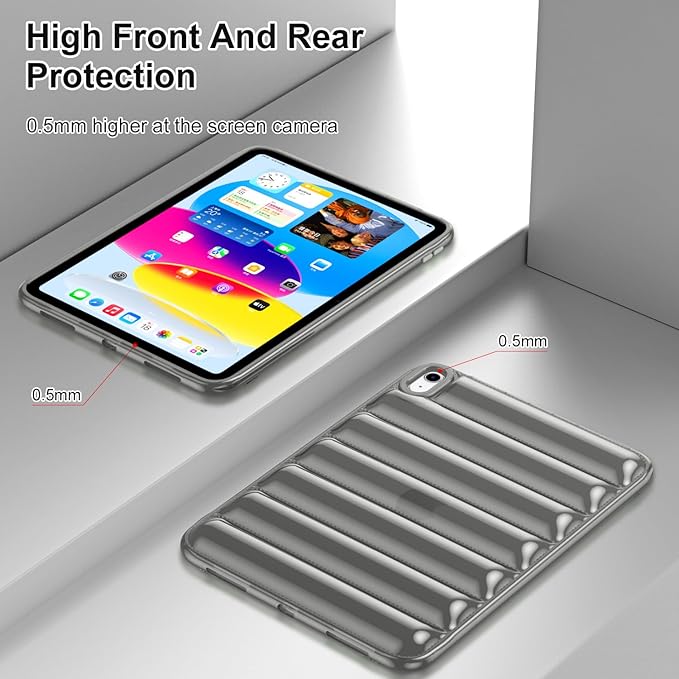 for iPad mini 7 A17 Pro 2024 & iPad mini 6 Case 2021 (8.3 inch) Shockproof Soft TPU Back Cover Silicone Bumper Anti-Yellowing Lightweight Clear Shell for iPad mini 7th/6th Generation, Gray