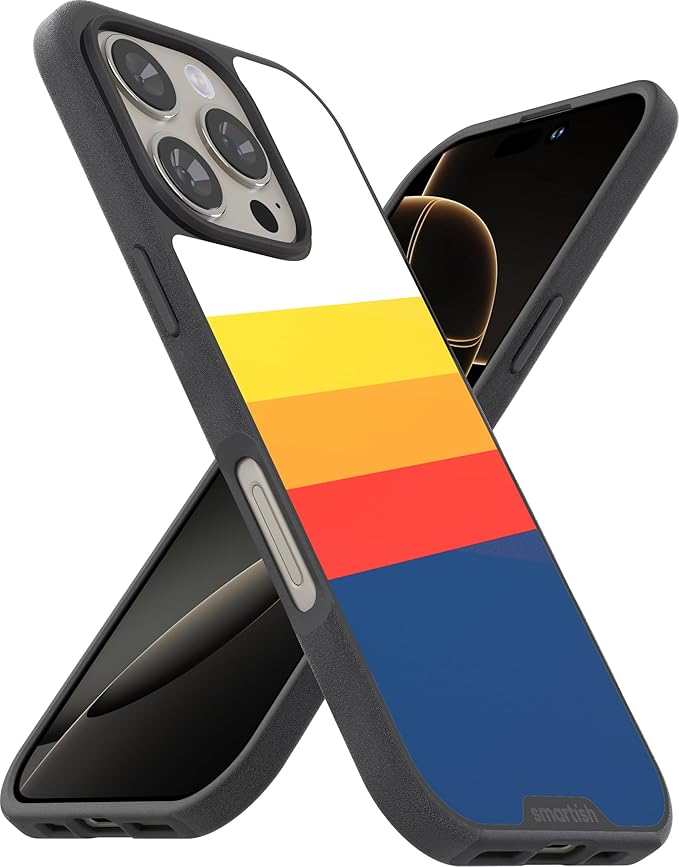 Smartish® iPhone 16 Pro Magnetic Case - Gripmunk Compatible with MagSafe [Lightweight + Protective] Slim & Thin Grip Cover with Microfiber Lining for Apple iPhone 16 Pro - Striped Up