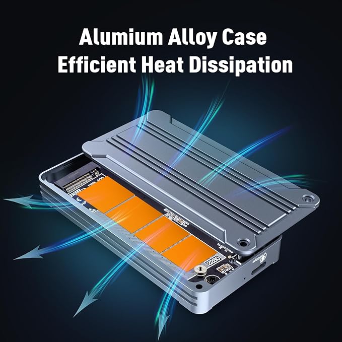 40Gbps NVMe Enclosure,V VCOM M.2 NVMe SSD Enclosure, Aluminum Alloy External NVMe Enclosure Support Size 2280 M&B+M-Key,Compatible with Thunderbolt 3/4,USB4/3.2/3.1/3.0/2.0