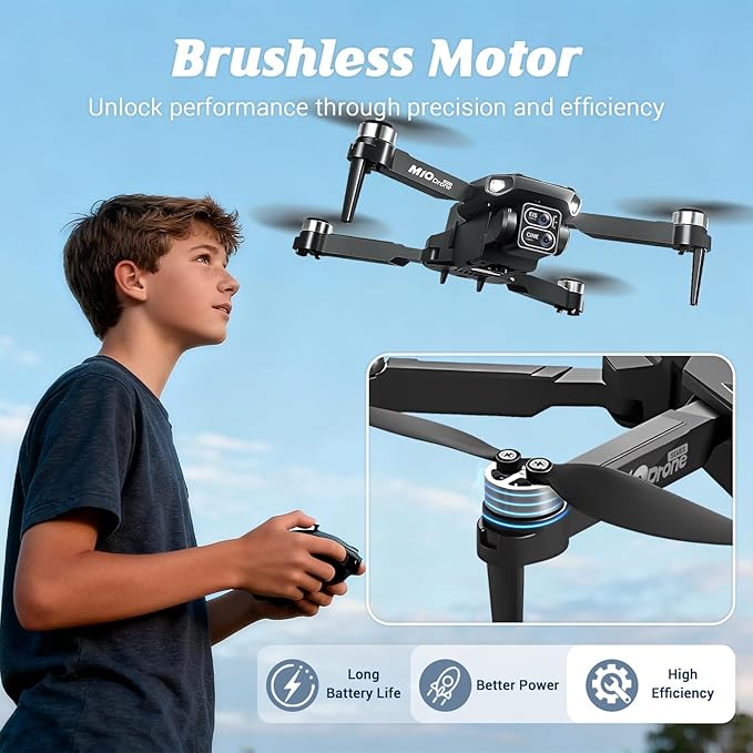 Drone with Camera for Adults Kids Beginner with 2 Batteries Mini Drone One Key Take Off/Land FPV Drone with Brushless Motor, Altitude Hold, 3D Flips