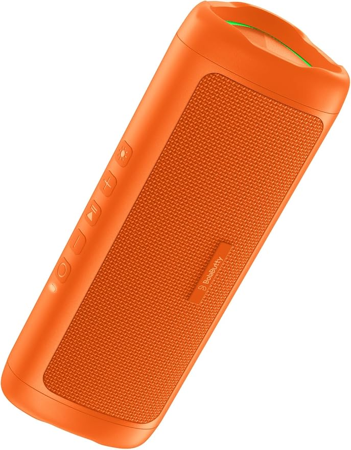 BolaButty Bluetooth Speaker Portable Wireless, IPX5 Waterproof, Up to 20H Playtime, TWS Pairing, BT5.3, for Home/Party/Outdoor/Camping/Beach Essentials, Birthday Gift (Orange)