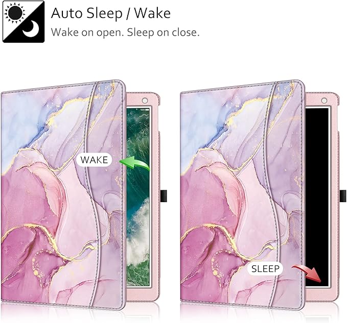 Fintie Multi-Angle Case, 2017/2015 iPad Pro 12.9 inch (Old Model) 1st & 2nd Gen Case - [Corner Protection] Folio Stand Cover with Pencil Holder & Pocket, Auto Wake/Sleep, Dreamy Marble