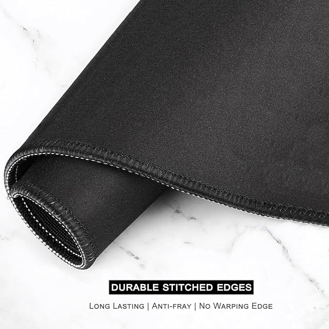 Auhoahsil Large Mouse Pad, XXL Gaming Mousepad, Desk Mat for Desktop, Thick Rubber, Big & Long Size, Stitched Edges, Full Desk Pad for Laptop & Computer, Extended 31.5 x 11.8 in, Pink Gold Marble