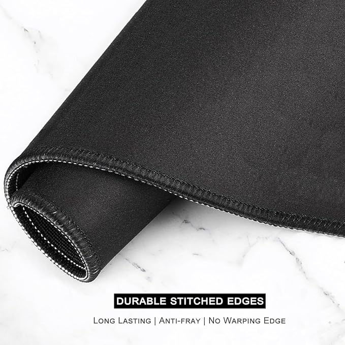 Auhoahsil Large Mouse Pad, XXL Gaming Mousepad, Desk Mat for Desktop, Thick Rubber, Big & Long Size, Stitched Edges, Full Desk Pad for Laptop & Computer, Extended 31.5 x 11.8 in, Blue Pink Marble