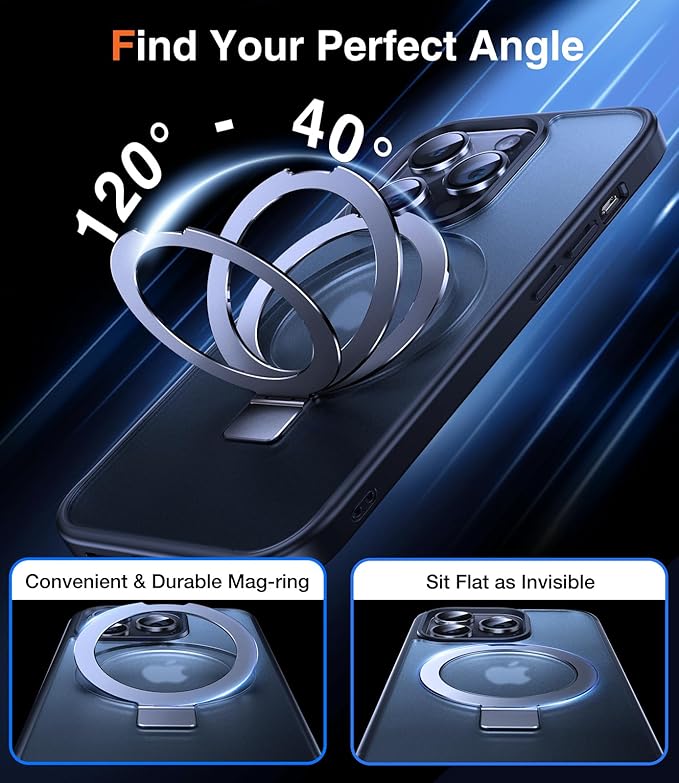Chicfun 3-in-1 [Magnetic+Kickstand+Ring Holder] for iPhone 14 Pro Max Case Stand Ring Holder Compatible with MagSafe, Military Shockproof Protective iPhone 14 Pro Max Phone Case Kickstand Cover