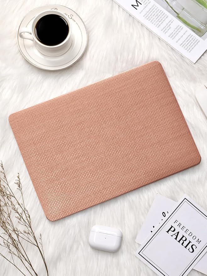 Seorsok Compatible with MacBook Pro 16 inch Case 2026-2021 M5 M4 M3 M2 M1 A3429 A3428 A3403 A3186 A2991 A2780 A2485,Fabric Leather Plastic Hard Shell Case & Keyboard Cover,Reddish Woven No Logo Cutout