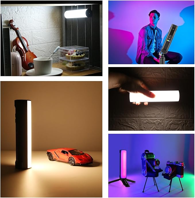 PULUZ Photography Lighting, 360° Magnetic Handheld Light Wand with 2000mAh Rechargeable Battery, 2500-9000K Dimmable Tube Light for Camera, Studio Photography, TikTok, YouTube, Vlog (17cm/6.7 in)