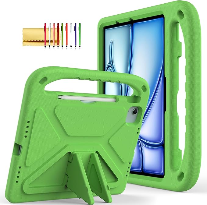 Dteck Shockproof Protective Handle Stand Pencil Holder Kids Case for iPad Air 5/4 10.9" & iPad Pro 11", Green