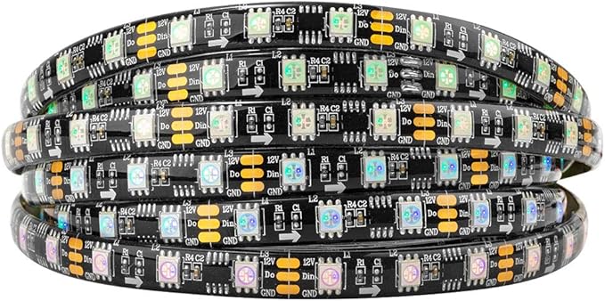 BTF-LIGHTING WS2811 Addressable LED Strip Ultra Bright 5050SMD RGB 60LED/m 20Pixels/m Multi-Colored Light Total 300LED 100Pixels 16.4FT DC12V IP65 Silicone Coating Waterproof(No Adapter or Controller)
