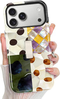 KANGHAR Compatible with iPhone 17 Pro Max Case, Support for MagSafe, Silicone Checkered Spot Cute Pattern, Wristband Kickstand Camera Protection Soft Slim Phone Case for Girls Women -Colorful