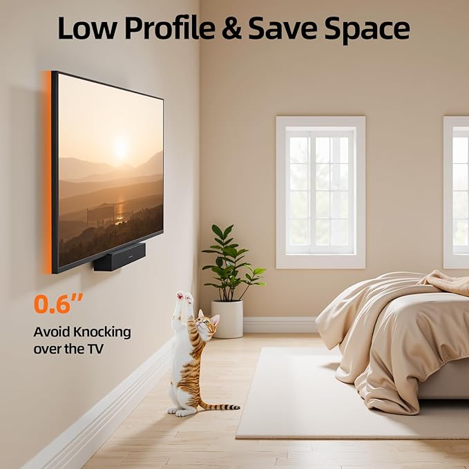 IWORBOARD 32 40 42 inch Fixed TV Monitor Wall Mount for LED LCD TVs & Monitor, Low Profile Small RV TV Mount, Easy Slim Flat Wall Bracket, Max VESA 200x200mm, 66lbs, Single Stud, Fit 19 24 42 inch