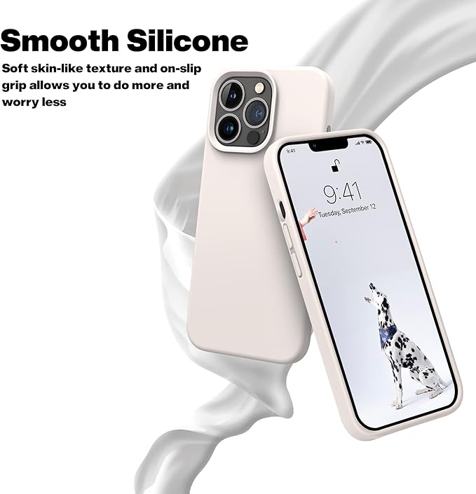 OTOFLY Designed for iPhone 13 Pro Max Case, Silicone Shockproof Slim Thin Phone Case for iPhone 13 Pro Max 6.7 inch (Stone) | Silicone, Shockproof, Slim, Thin
