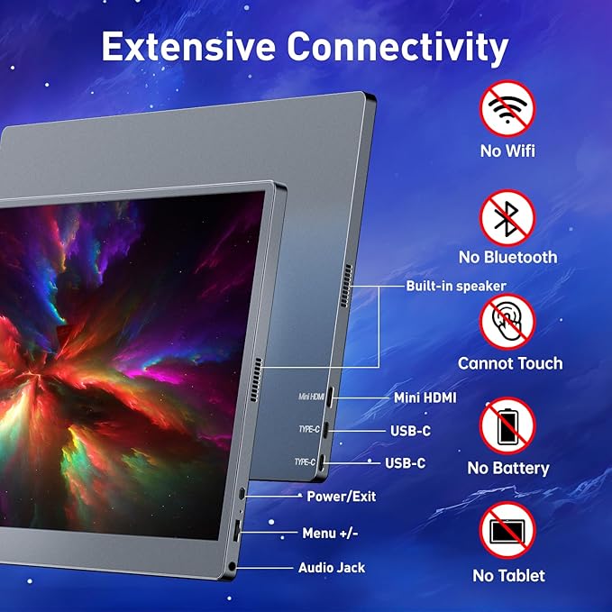 cocopar Portable Monitor 15.6 Inch 1080P FHD 60Hz 60% sRGB Travel Monitor with Speaker HDMI USB-C Second Screen for Laptop MacBook Surface PC Xbox PS4/5, VESA Mountable, with Full Cover Stand