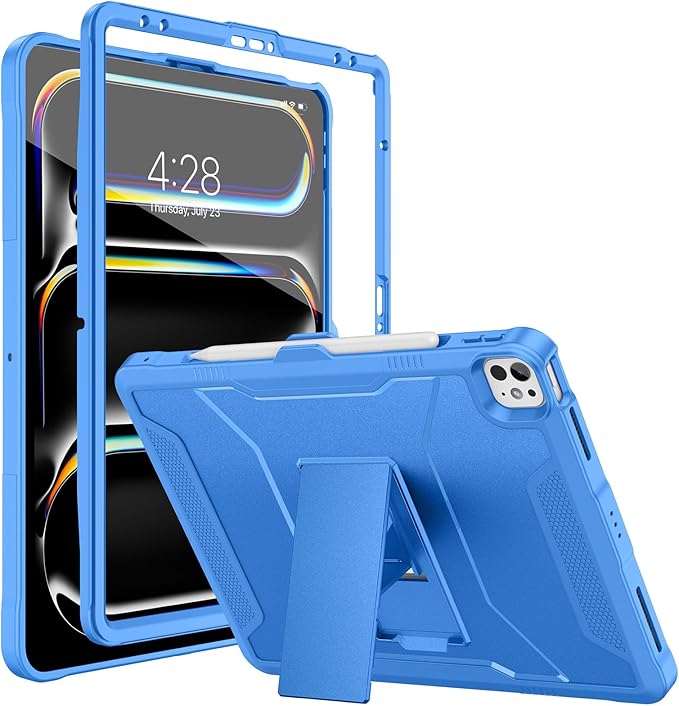 Soke Case for iPad Pro 13 Inch M5/M4 & iPad Air 13 Inch M4/M3/M2(2026/2025/2024), iPad Pro 12.9(2022 2021 2020,6th/5th/4th Gen), Rugged Shockproof Protective Cover - Blue