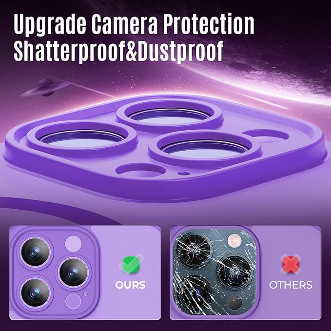 Symcele Designed for iPhone 12 Pro Case, Compatible with MagSafe, with Privacy Screen Protectors X2, [Camera Protection] [15FT Military Drop Protection] Shockproof Phone Case, 6.1", Light Purple