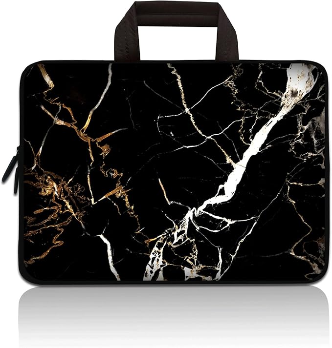 Universal 7-9 inch Kids Tablet Sleeve Case Bag, Shock-Proof Neoprene Zipper Handle Pouch Portable Case Bag Compatible with 7" 8" 8.5" 8.9" 9" Apple iPad mini, Samsung, HP (Black Marble)