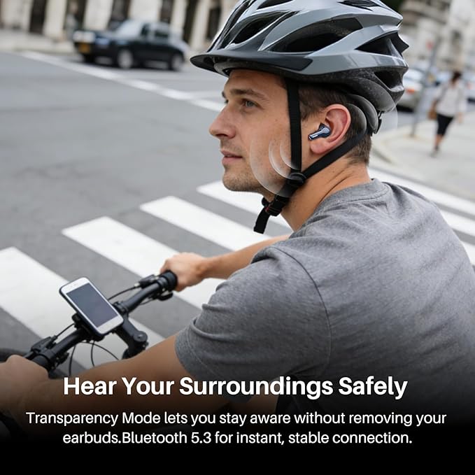 TOZO Hybrid Active Noise Cancelling Wireless Earbuds with 6 Mics AI Clear Call Ear Buds 68H Playtime with LED Display 32 Preset EQs via APP Bluetooth 5.3 IPX8 Waterproof in Ear Headphones