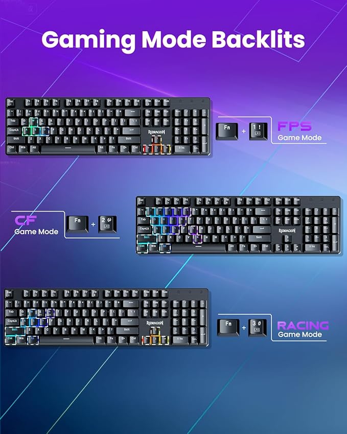 Redragon K671KS Wireless Mechanical Gaming Keyboard, Tri Mode BT/2.4G/USB-C Hot Swappable Custom Keyboard, RGB Backlit Computer Gaming Keyboards, PBT Keycaps, Programmable for PC/Tablet/MAC