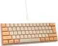 Snpurdiri 60% Wired Gaming Keyboard, RGB Backlit Ultra-Compact Mini Keyboard, Waterproof Mini Compact 61 Keys Keyboard for PC/Mac Gamer, Typist, Travel (Orange and Cream)