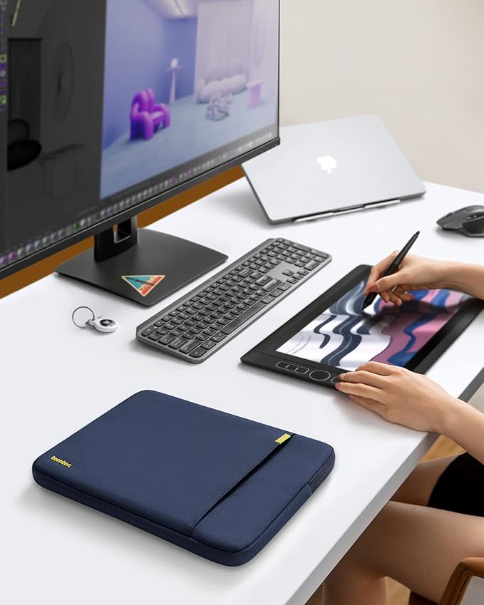 tomtoc 360° Protective Laptop Sleeve for 15-inch New MacBook Air M5/A3448 (2026), M4/A3241, M3/A3114, M2/A2941, Water-Resistant Laptop Case Fits 15-inch MacBook Pro A1990 A1707 & Surface Laptop AI PC