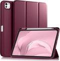 Akkerds for iPad Pro 11 Inch Case (M5/M4) 2025/2024 6th/5th Generation with Pencil Holder, for iPad Pro Case 11 Inch with Trifold Stand Protective Cover/Soft TPU Back, Auto Wake/Sleep, Wine Red