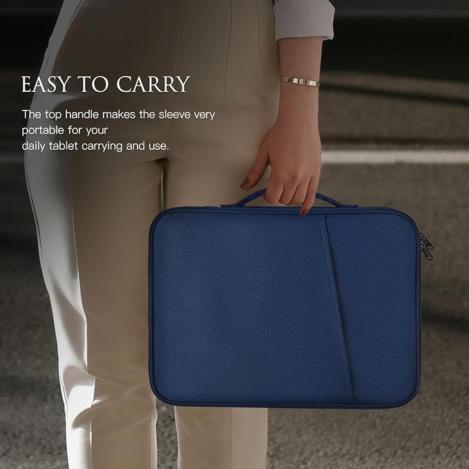 Tablet Sleeve for 13-inch iPad Air 2026 M4 M3 M2, iPad Pro 13-inch M5/M4, Protective Case Sleeve with Accessories Pocket, Carrying Storage Bag, Navy Blue