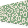 Keyboard Mouse Pad Green, Office Big Desk Pads Desk Decor for Girls Gaming Mouse Pads, Long Gaming Mouse Pad Non-Slip Rubber Base, 35.4 X 15.7 inch for Work/Game/Office/Home Vintage Flowers