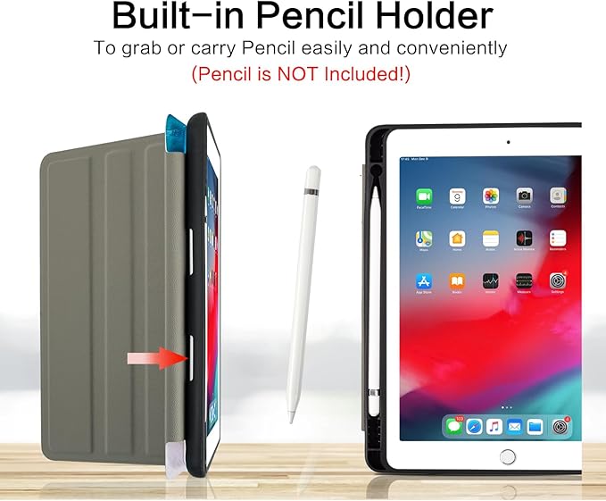 Vimorco for iPad 9th/8th/7th Generation Case 10.2 Inch, for iPad Air 3rd Generation Case 10.5-inch, for iPad Pro 10.5 Inch Cases Pencil Holder/4 Viewing Stands/Typing Stand/Slim, Ocean Beach