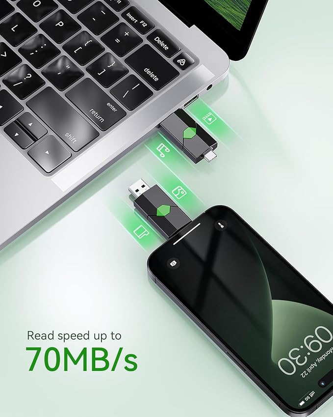 K&ZZ 128GB USB C Flash Drive 1 Pack Dual USB-C Thumb Drive 3.0 Push-Pull USB A + Type C Memory Stick Photo Stick for Smartphone Tablet Laptop iPhone 17