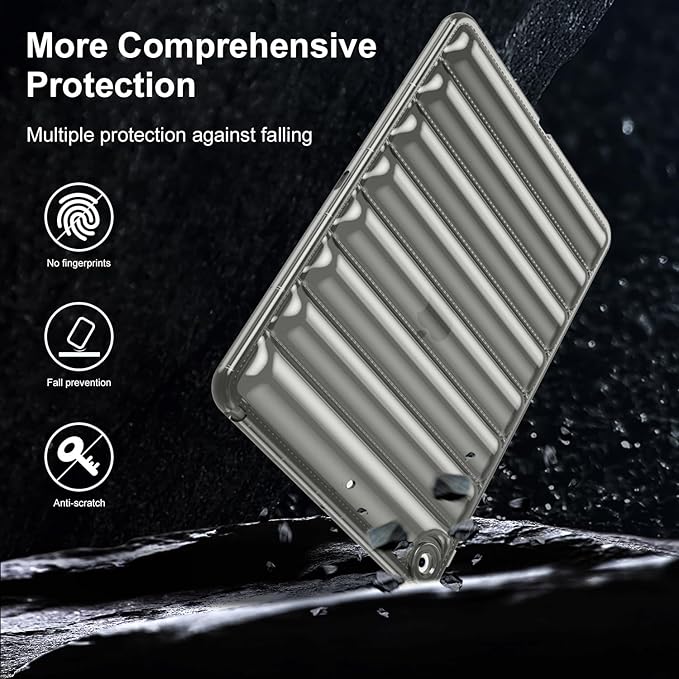 Case for iPad 9th/8th/7th Generation 10.2 inch 2021/2020/2019, Clear Shockproof Soft TPU Back Cover Silicone Bumper Anti-Yellowing Slim Lightweight Protective Shell for iPad 10.2 inch, Gray