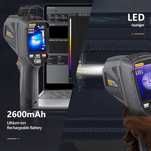 Thermal Imaging Camera 320 x 240 Super Resolution, 25Hz Refresh Rate, Handheld Infrared Thermal Imager 160 x 120 IR Resolution, 19200 Pixels, IP54, -4°F~1022°F Temperature Range