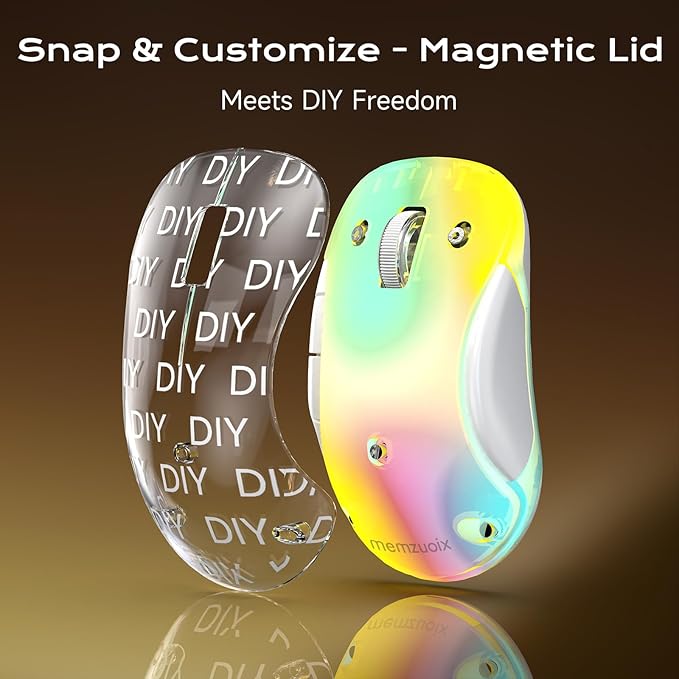 memzuoix 2.4G LED Wireless Mouse, Rechargeable Ergonomic Mouse with Detachable Cover, 1400 DPI Portable Optical Computer Mouse with USB Receiver for Laptop, PC, Desktop and MacBook, 5 Buttons