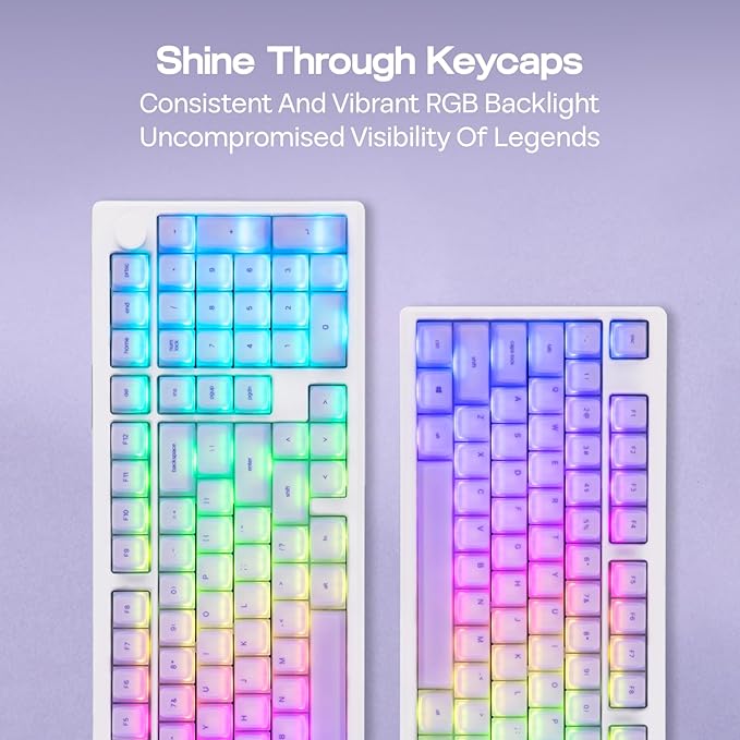 EPOMAKER AegisSil Keycap Set, Silicone Material, Cherry Profile, 113 Keys, 65%/75%/96%/Full Size, Custom Keyboard Keycaps Set for Cherry MX, Kailh, Outemu, Gateron Mechanical Gaming Keyboard (Purple)