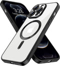 Hython Magnetic Clear for iPhone 12 Pro Case with Camera Lens Protector [Compatible with MagSafe] Luxury Plating Edge Slim Soft TPU Cover Protective Phone Case for iPhone 12 Pro 6.1", Matte Black