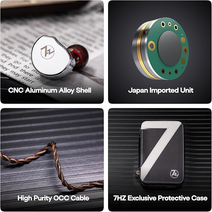 Linsoul 7Hz x Crinacle: Diablo/Divine in-Ear Monitors, 14.5mm Planar Magnetic Driver IEM,HiFi Earbuds with Detachable 2 Pin Single Crystal Copper Cable,Earphone for AudiophileDivine, Silver