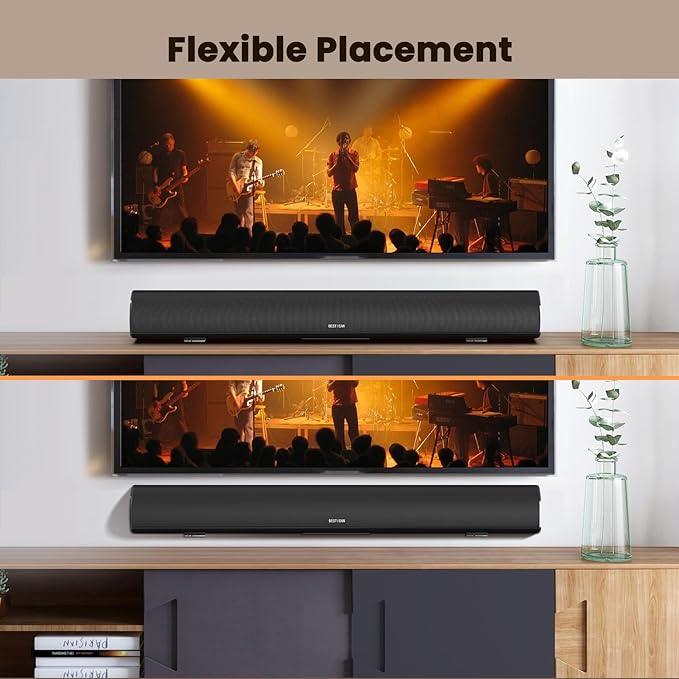 BESTISAN 100 Watt 40 Inch TV Sound Bar, Home Theater System Wired and Wireless Soundbar Speaker(Bluetooth 5.0, 105dB, Dsp Audio, Bass Adjustable, Wall Mountable)