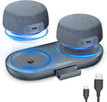 Dual Bluetooth Speaker Set with Magnetic Base & Phone Stand - TWS Stereo Sound, 10H Playtime, 3H with RGB Music Lights on - Wireless Speaker for Home Theater, Outdoor, TV Watching (BH132AE)