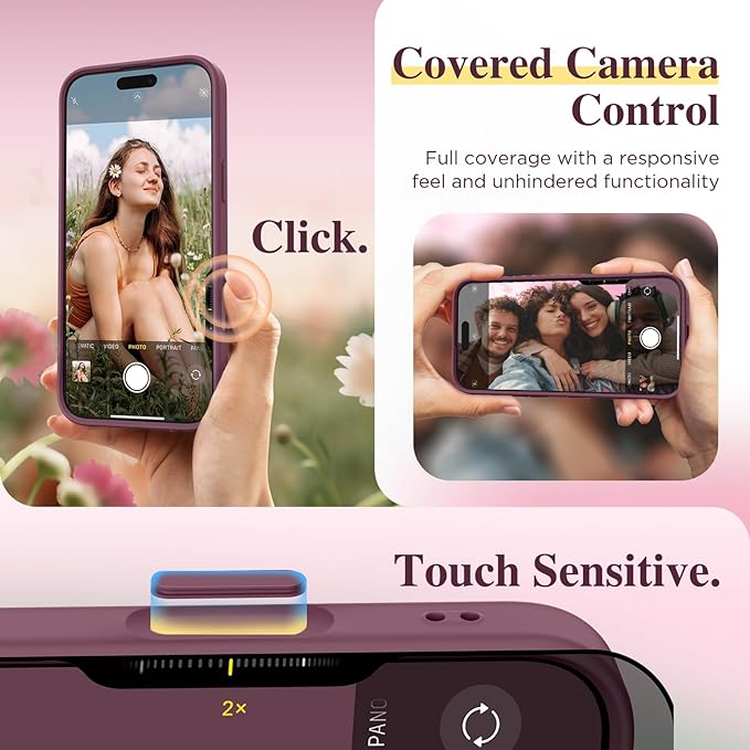 GVIEWIN for iPhone 16 Pro Case Compatible with MagSafe, [Military Grade Protection] [Screen Protector] Full Camera Protection Floral Translucent Women Magnetic Phone Case, Cherry Blossoms/Burgundy