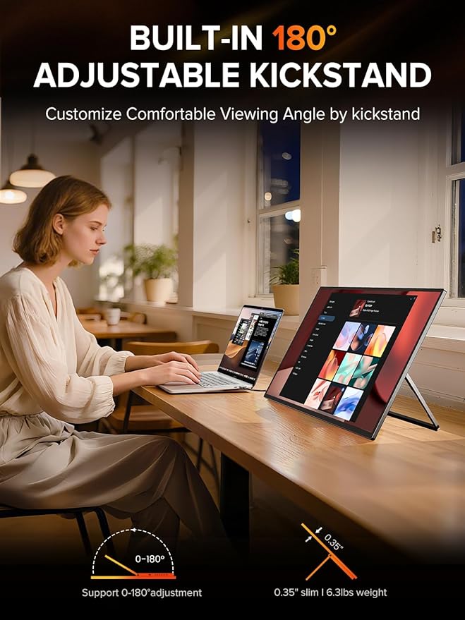 UPERFECT 2K 240Hz Portable Monitor, 24.5″ QHD 2560×1440 Portable Gaming Monitor, 0.1ms, 500 Nits, HDR, HDMI 2.1 & DP 1.4 with Stand & VESA Second Screen for Laptop, PC, Phone & Game Console