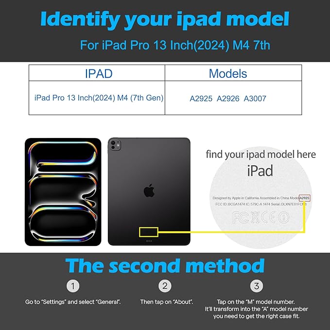 for iPad Pro 13 inch Case (M4) 2024 Release, Premium Leather Folio Cover with Auto Wake/Sleep, Apple Pencil Holder, Multi-Angle Stand & Secure Buckle Closure - Brown