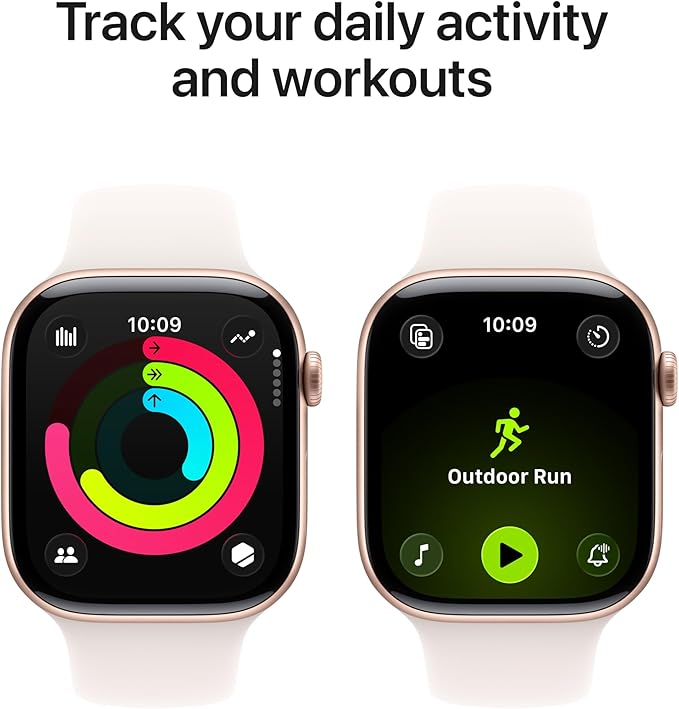 Apple Watch Series 11 [GPS 46mm] Smartwatch with Rose Gold Aluminum Case with Light Blush Sport Band - M/L. Sleep Score, Fitness Tracker, Health Monitoring, Always-On Display, Water Resistant