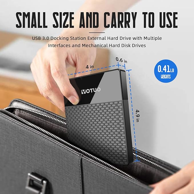 YOTUO 1TB External Hard Drive, USB C Multiport Hub HDD 7-in-1, USB 3.0, SD/TF Card Reader, Docking Station, Multi-Function HDD for Windows, Mac, Android, TV, iPhone 15/16/17, Laptop, Desktop, PC