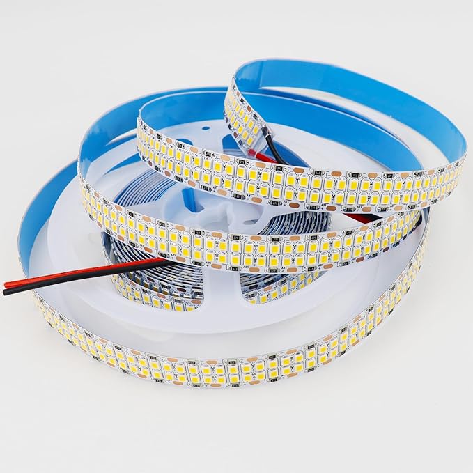 LEDENET 2835 SMD Warm White LED Strip Lights 3000K DC 12V 2400 LEDs 16.4ft/5M Double Row Flexible LED Strip Tape Light Ribbon Lamp LED Dimmable Strips for Bedroom Lighting
