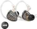 KZ ZA12 in Ear Monitor, 2DD+4BA Hybrid Wired Earbuds, KZ in Ear Monitor with 4-Level Tuning Switch Gaming Earbuds,Silver-Plated IEM Cable for Audiophile (No Microphone, Matte Black Tunable Version)