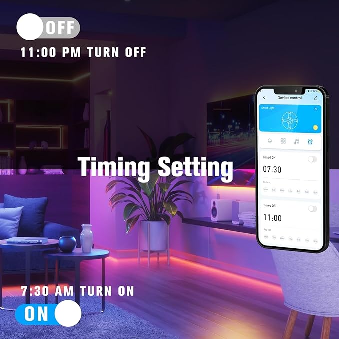 DAYBETTER Led Strip Lights 200 ft (2 Rolls of 100ft) Smart Led Light Strips with Remote and App Control, RGB Music Sync Color Changing Led Lights for Bedroom, Kitchen, Party, Home Decor